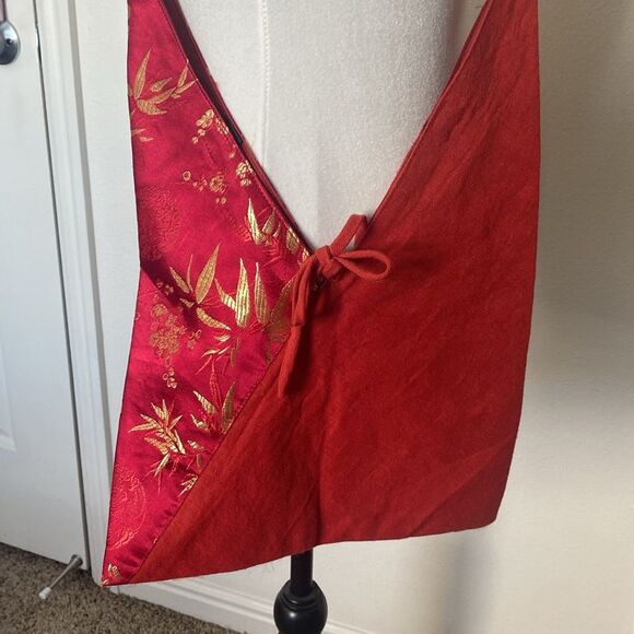 Cross body brocade fabric beautiful Asian inspired handbag - Picture 4 of 12